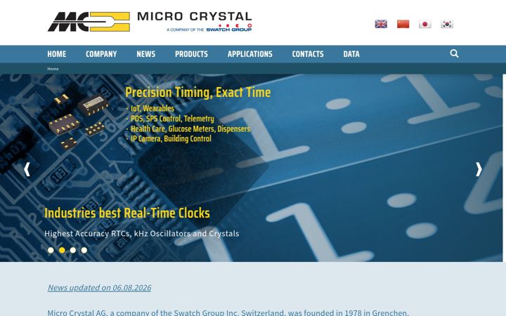 Screenshot of microcrystal.com