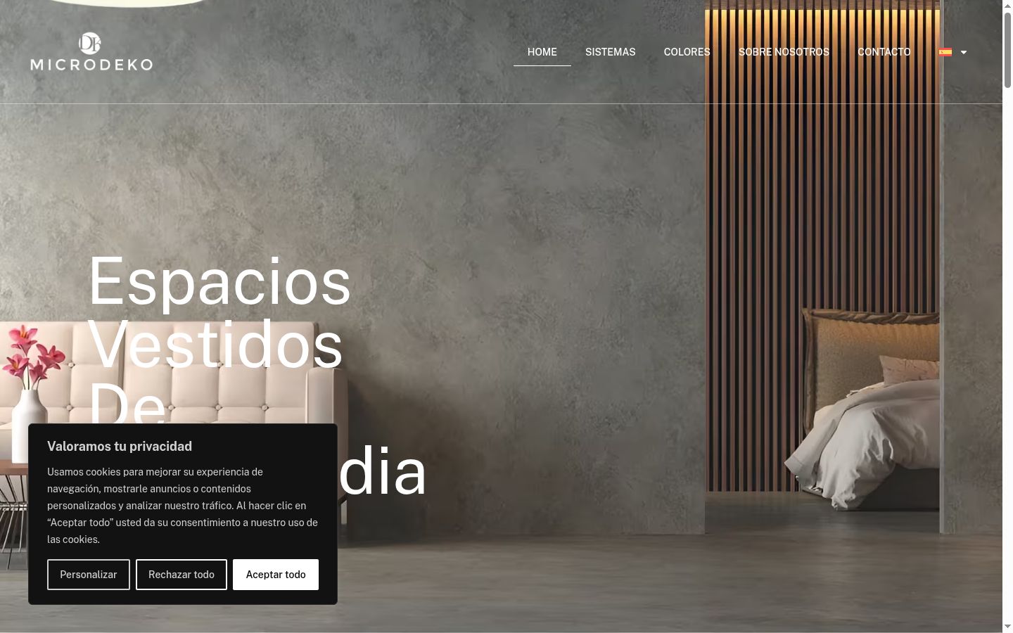 Captura de pantalla del banner de consentimiento mostrado antes de cualquier interacción