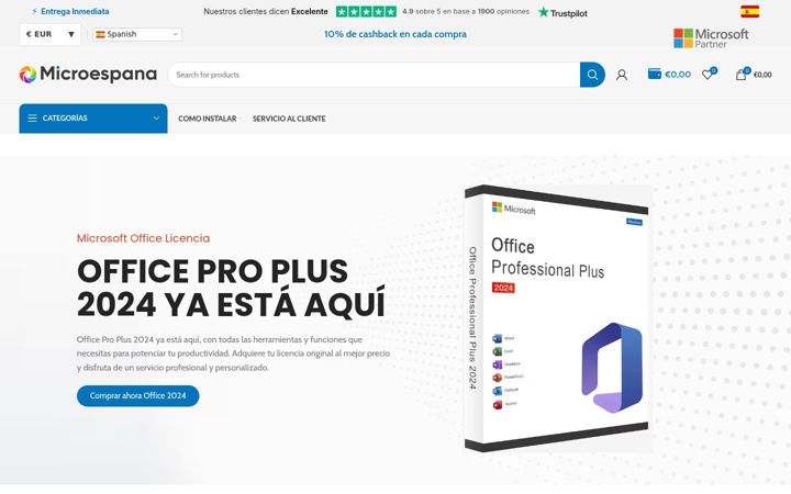 Screenshot of microespana.com