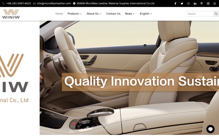 Screenshot of microfiberleather.com
