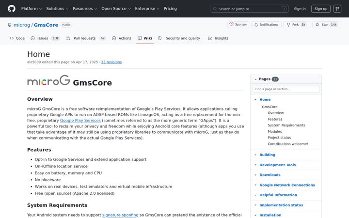 Screenshot of microg.org