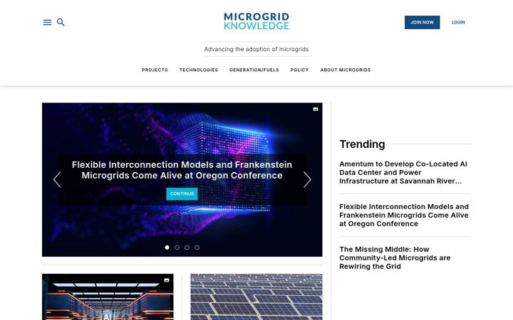 Screenshot of microgridknowledge.com