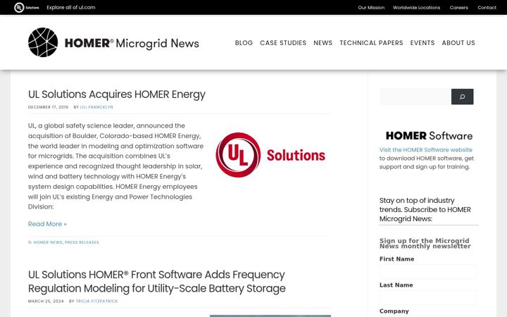 Screenshot of microgridnews.com