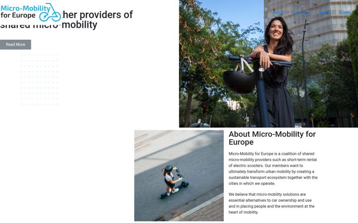 Screenshot of micromobilityforeurope.eu