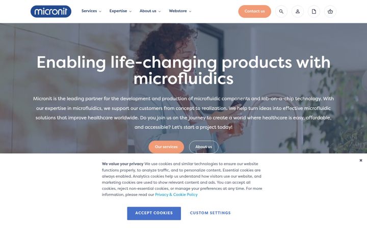 Snímek obrazovky micronit.com