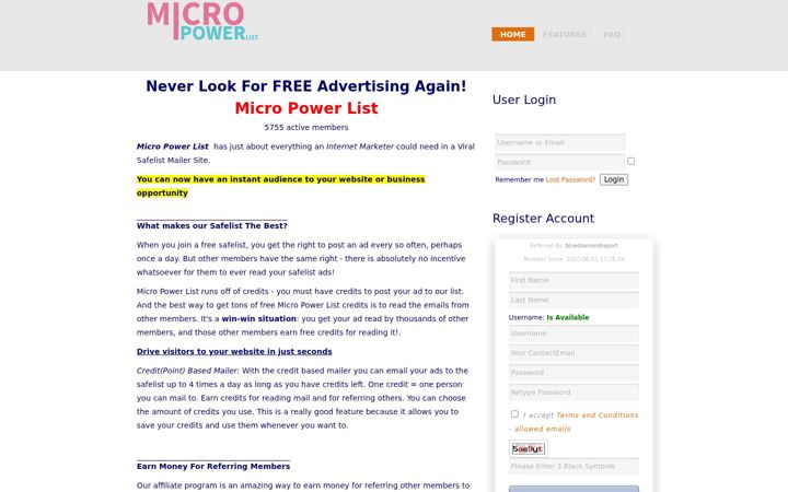 Screenshot of micropowerlist.com