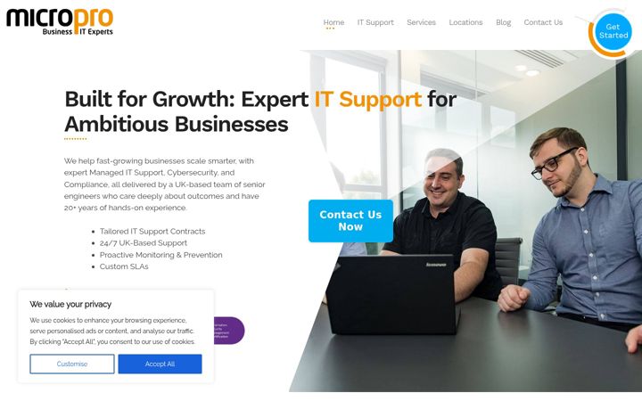 Screenshot of micropro.com