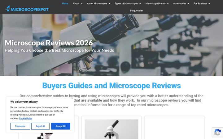Screenshot of microscopespot.com