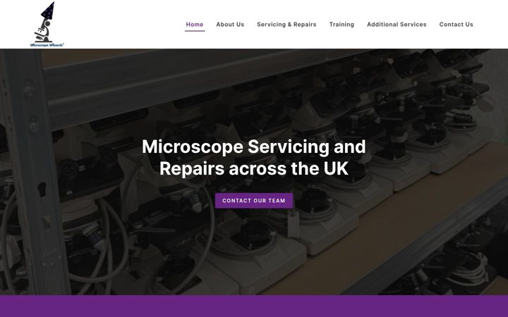 Screenshot of microscopewizards.com