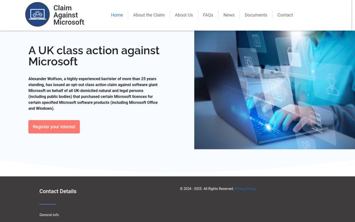 Screenshot of microsoftclaim.com