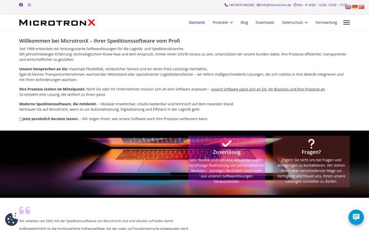 Screenshot of microtronx.com
