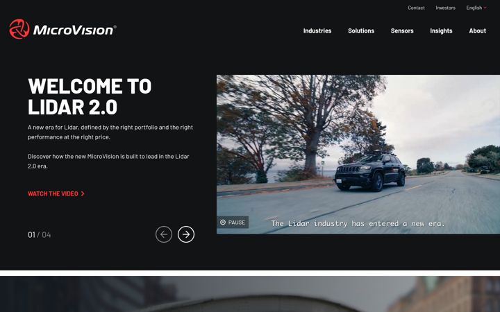 Screenshot of microvision.com