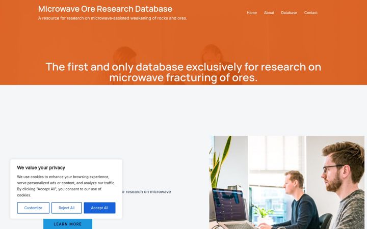 Screenshot of microwaveoreresearch.com