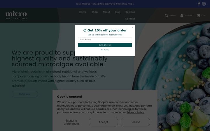 Screenshot of microwholefoods.com