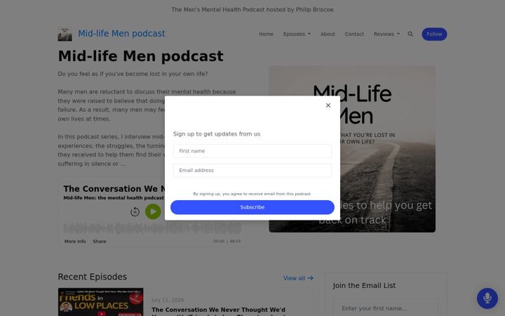 Snímek obrazovky mid-lifemen.com