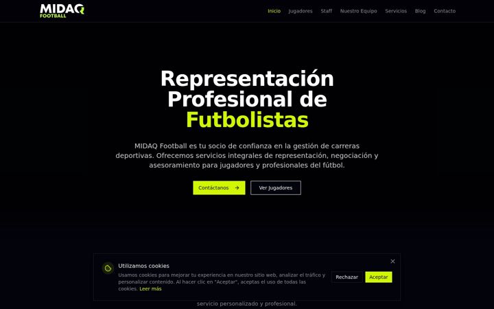 Screenshot of midaqfootballmanagement.com