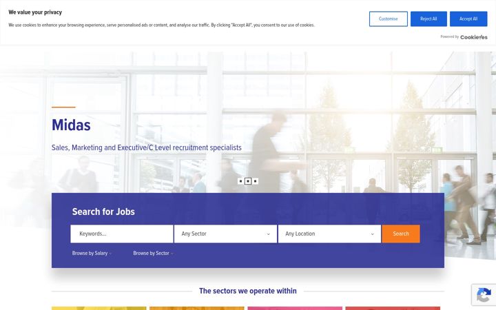 Screenshot of midas-selection.com