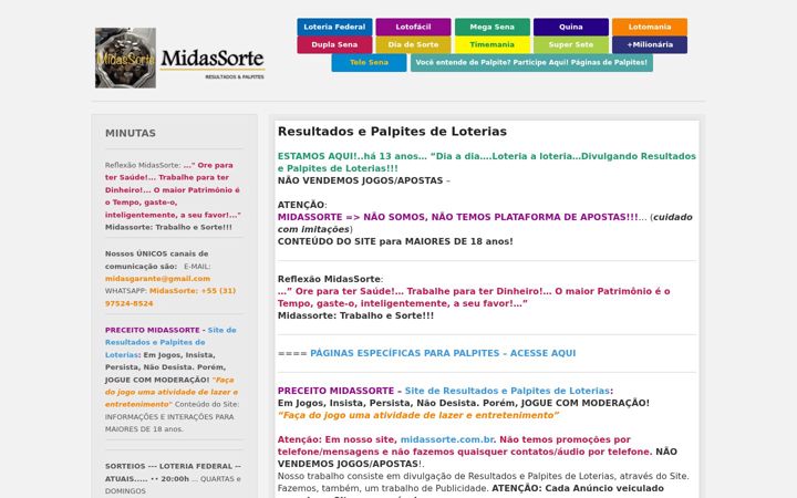 Screenshot of midassorte.com.br