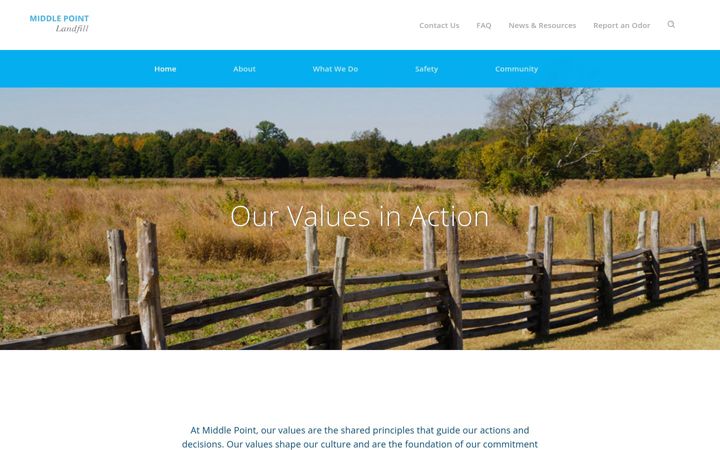 Screenshot of middlepointlandfill.com