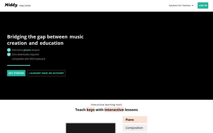 Screenshot of middy.com