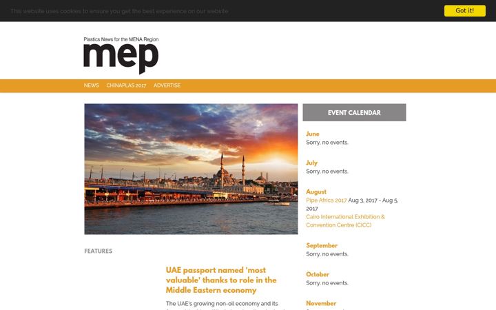 Screenshot of mideastplast.com