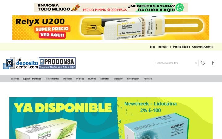 Captura de pantalla de midepositodental.com