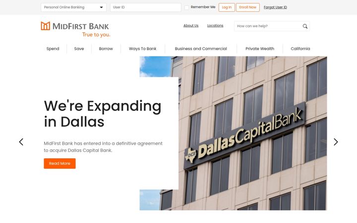 Screenshot of midfirst.com