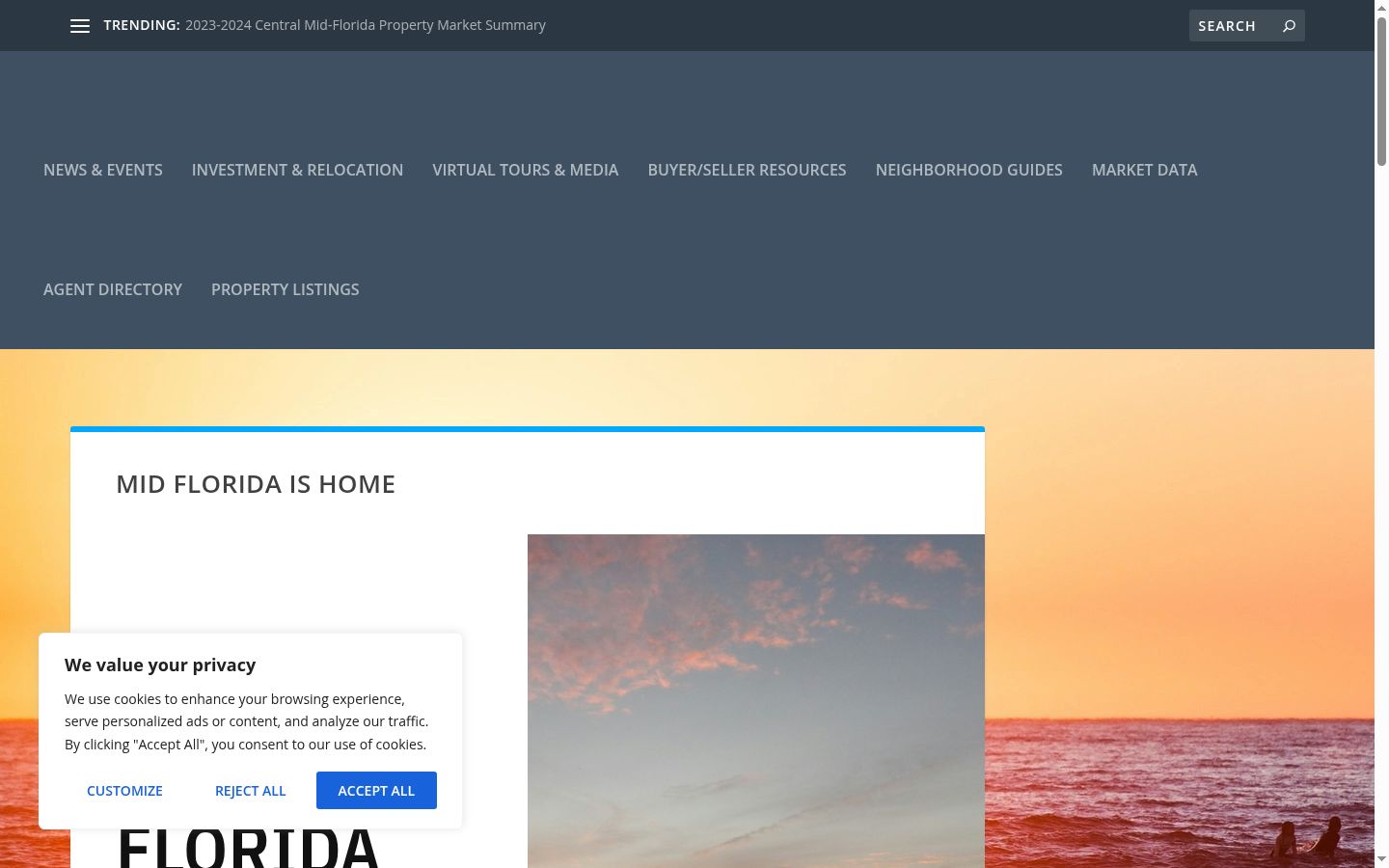 Screenshot del banner di consenso mostrato prima di qualsiasi interazione