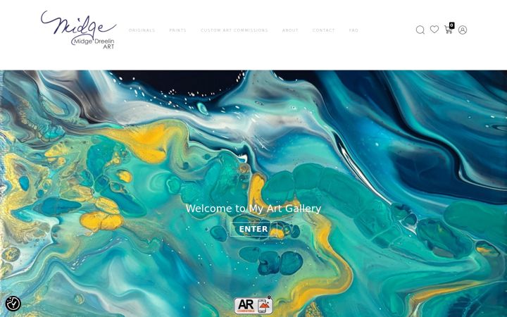 Screenshot of midgedreelinart.com
