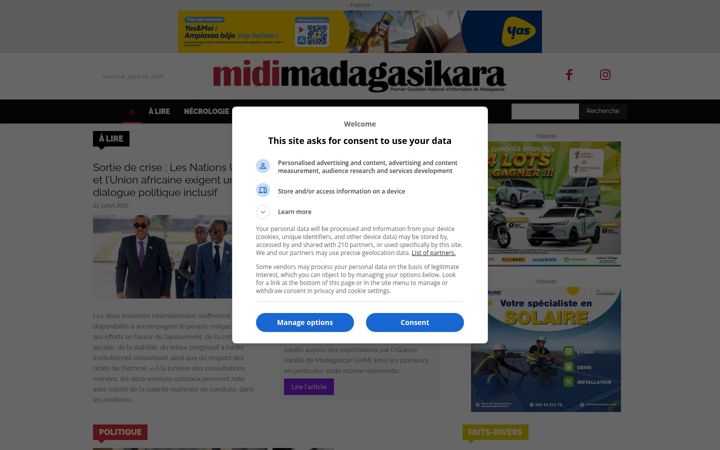 Posnetek zaslona midi-madagasikara.mg