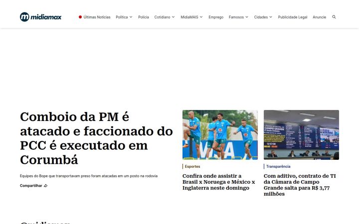 Screenshot of midiamax.com.br