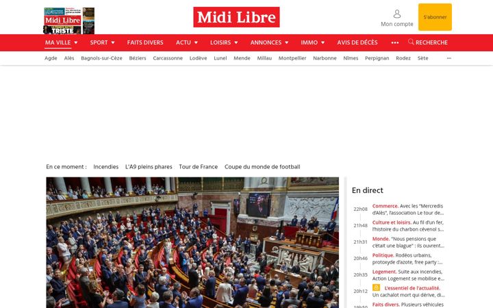 Screenshot of midilibre.fr