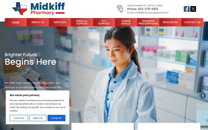 Screenshot of midkiffrx.com
