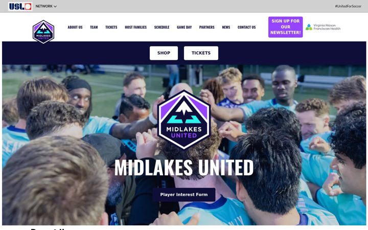 Screenshot of midlakesunited.com