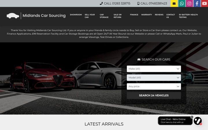 Screenshot of midlandscarsourcing.com