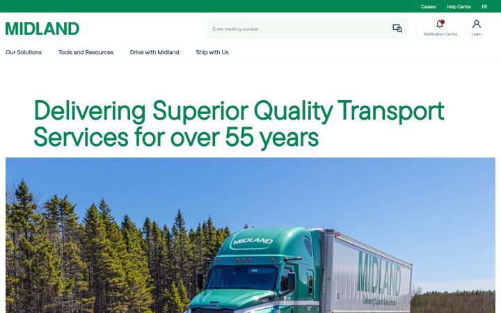 Screenshot of midlandtransport.com
