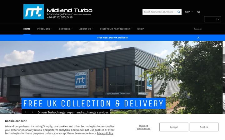 Screenshot of midlandturbo.com