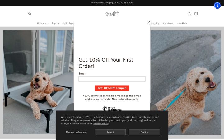 Screenshot of midleedesigns.com