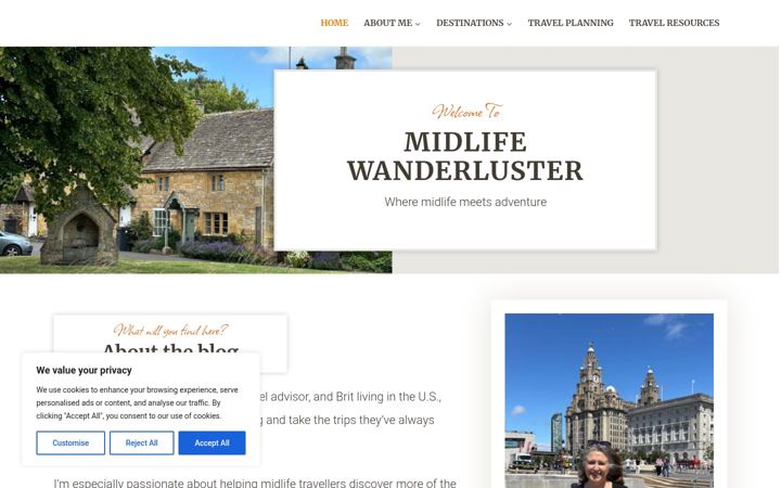 Screenshot of midlifewanderluster.com