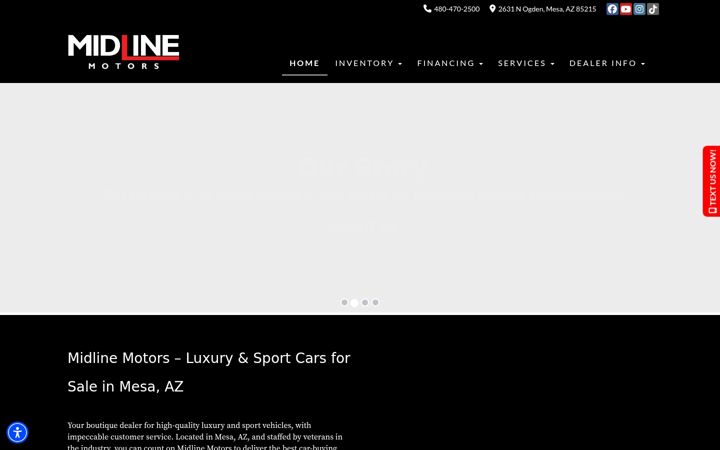 Screenshot of midlinemotors.com