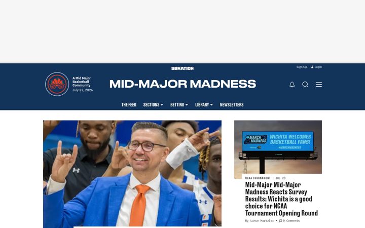 Screenshot di midmajormadness.com