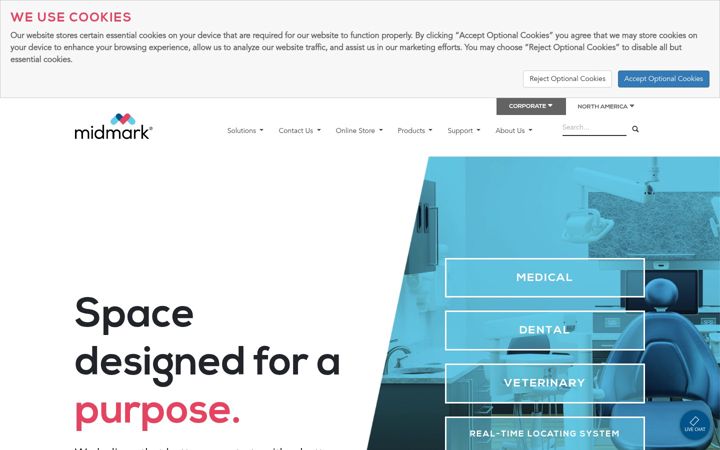 Screenshot di midmark.com