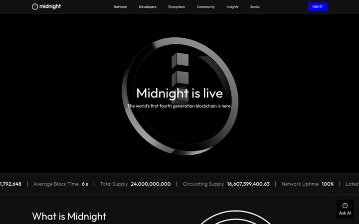 Screenshot of midnight.network