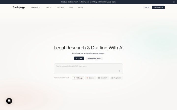 Screenshot of midpage.ai