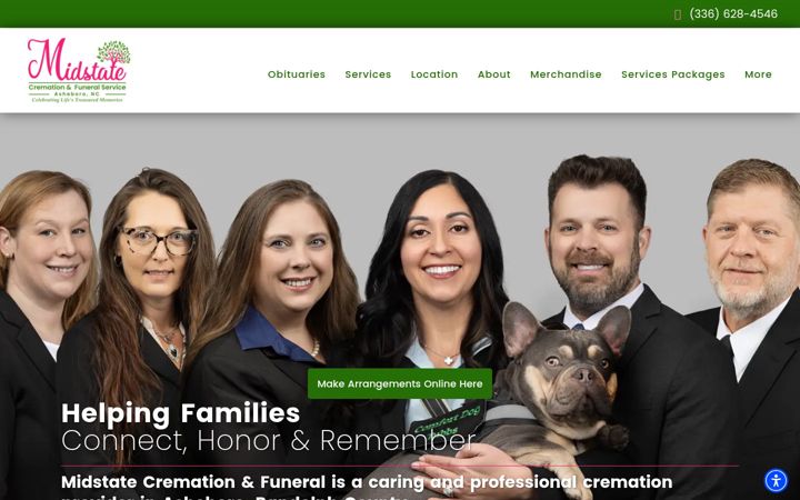 Screenshot of midstatecremationservice.com