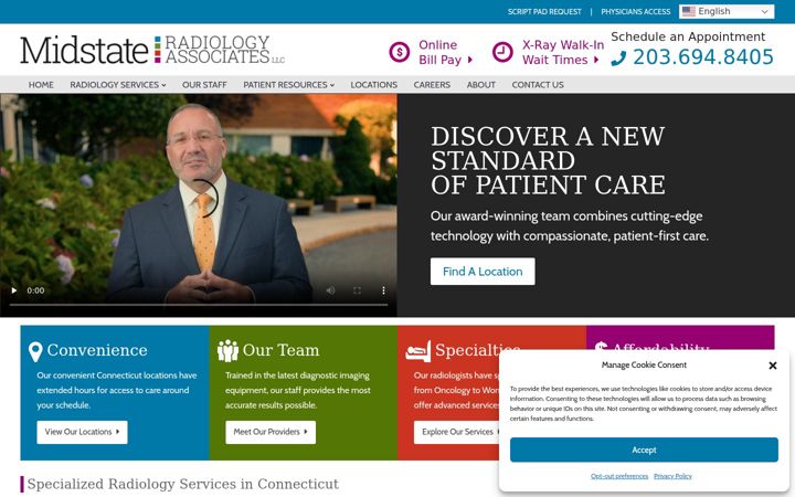Screenshot of midstateradiology.com