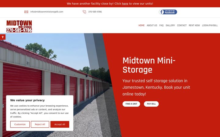 Screenshot of midtownministoragellc.com