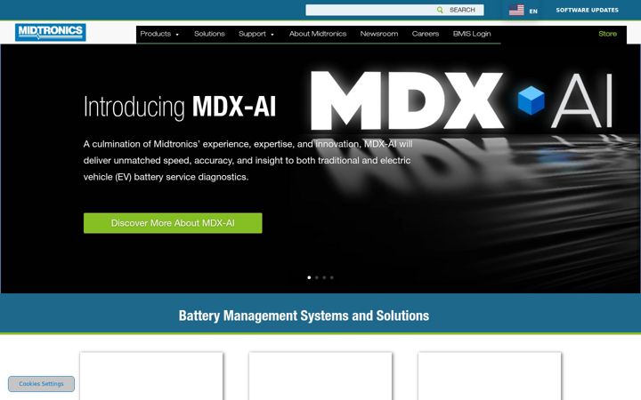 Screenshot of midtronics.com