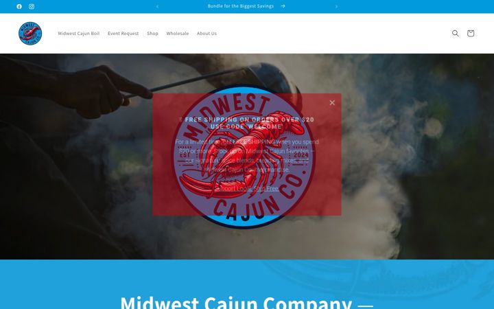 Screenshot of midwestcajunco.com