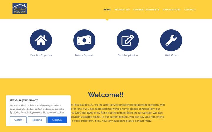 Screenshot of midwestrealestatellc.com